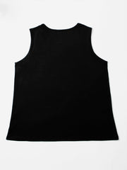  Halloween Tank Top Women's Plus Funny Skull & Slogan Print Round Neck