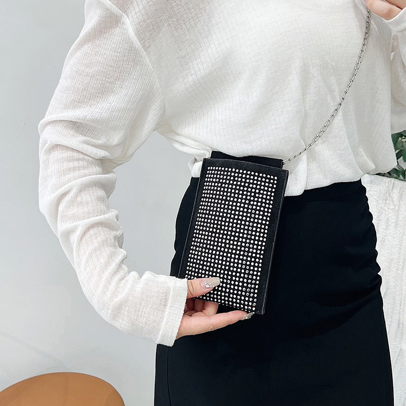 Rhinestone Chain Crossbody Bag Sparkly Purse Shoulder Bag