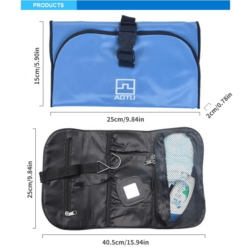 Foldable Travel Cosmetic Bag Roll Up Wash Toiletry Bag