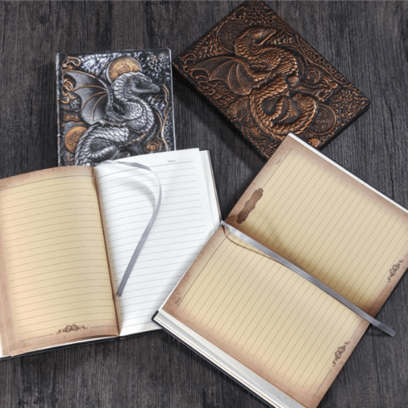 3D Feilong A5 Notebook Vintage European Embossed PU Leather Ruffled Notebook