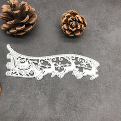 Santa Deer Sleigh Border Metal Cutting Dies Stencils DIY Scrapbooking Album