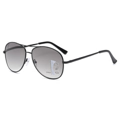 Men's Multifocal Metal Double Bridge Sunglasses Vintage Alloy Glasses