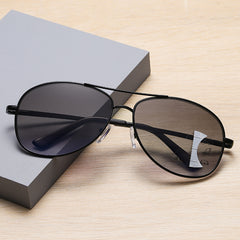 Men's Multifocal Metal Double Bridge Sunglasses Vintage Alloy Glasses