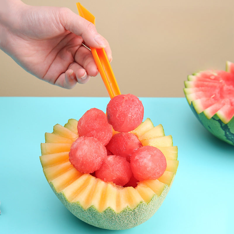 2in1 Fruit Scoop Plastic Watermelon Spoon Ice Cream Scoop Kitchen Stuff