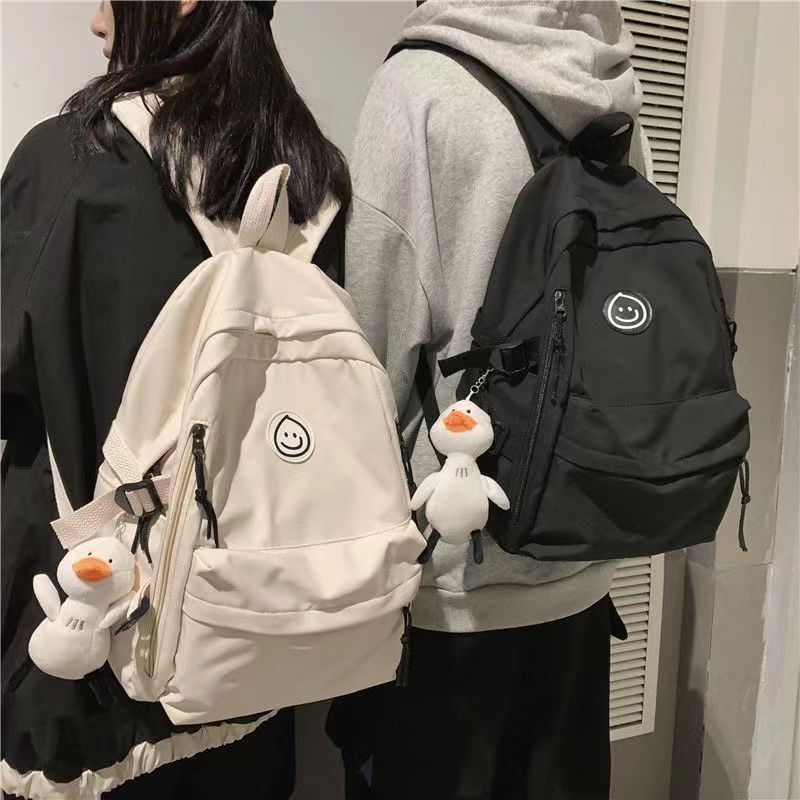 Large Capacity Nylon Backpack Duck Pendant Lightweight Travel Bag