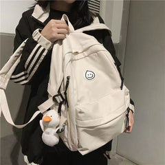 Large Capacity Nylon Backpack Duck Pendant Lightweight Travel Bag