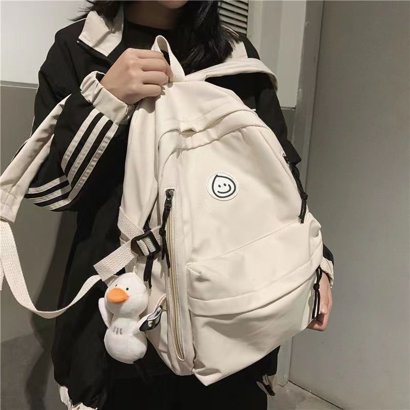Large Capacity Nylon Backpack Duck Pendant Lightweight Travel Bag