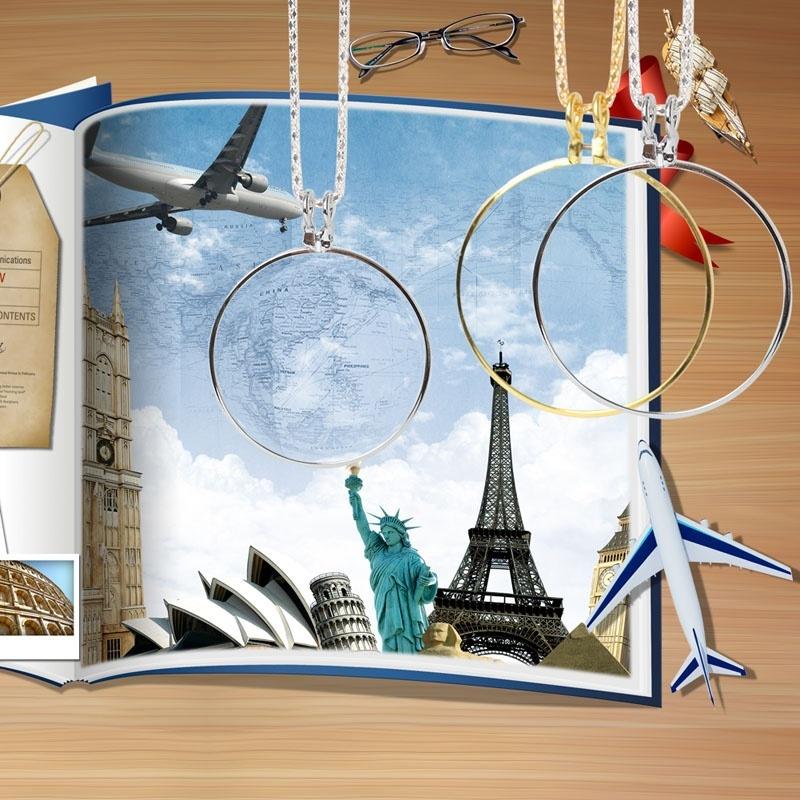 Monocle Pendant Necklace Magnifier Coin Magnifying Glass