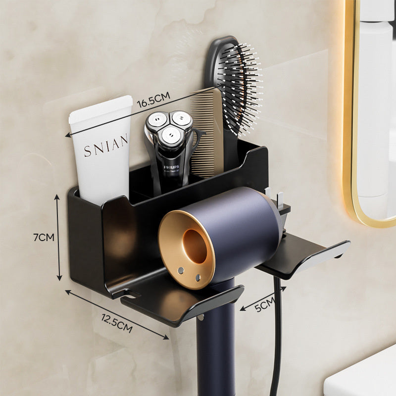 Wall Mounted Hair Dryer Organizer Punch Hair Dryer Storage Rack