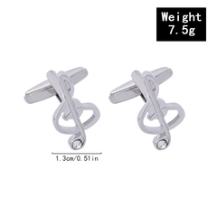 Musical Note Cufflinks Guitar Piano Shirt Button