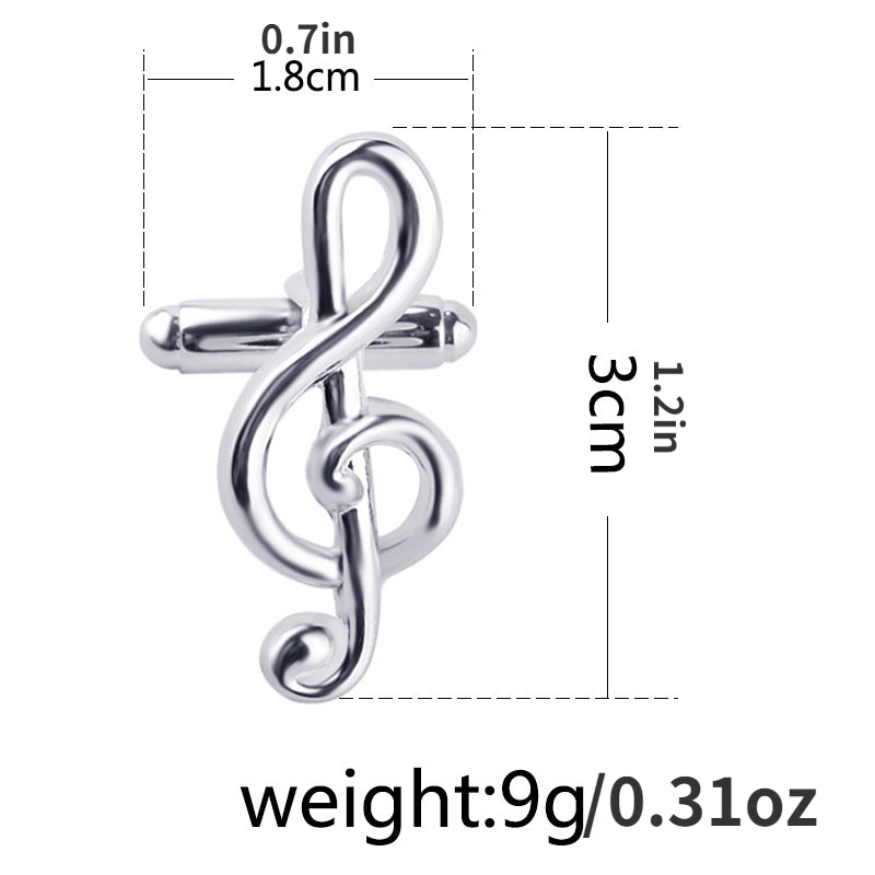 Musical Note Cufflinks Guitar Piano Shirt Button