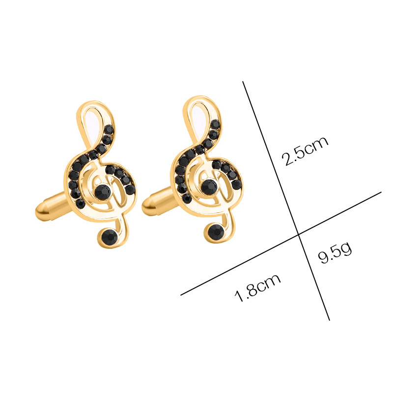 Musical Note Cufflinks Guitar Piano Shirt Button