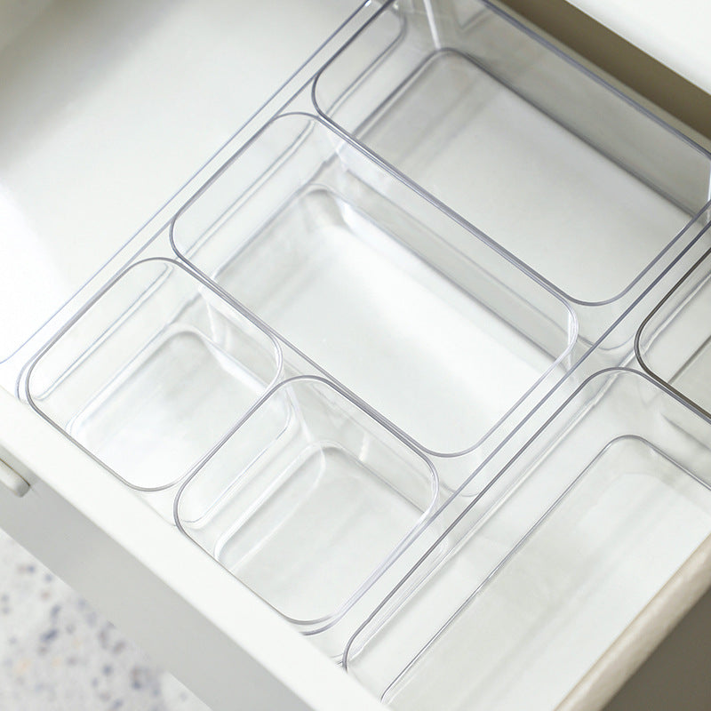 Clear Plastic Storage Box Drawer Organizer for Cosmetics and Stationery