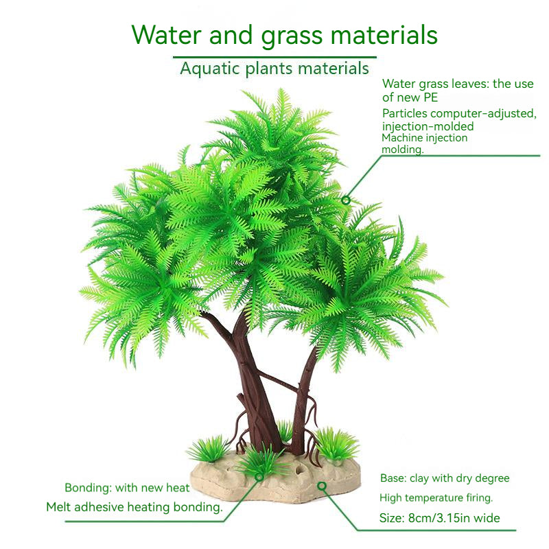 Artificial Aquarium Plants Green Water Ornaments Low Maintenance Aquarium Grass