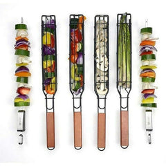 1PC Stainless Steel BBQ Grill Basket Camping Barbecue Grilling Basket