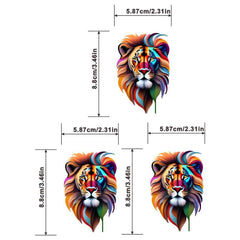 Colorful Lion Head Traveling Retro Decals Transfer Patches Heat Transfer Sticker