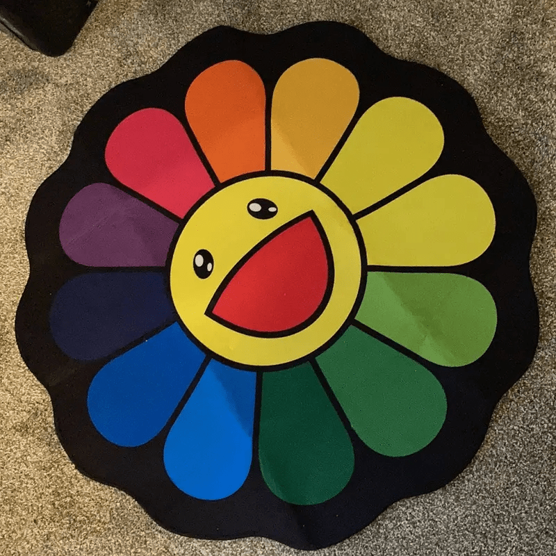 Colorful Sunflower Baby Play Mat Round Crawling Pad