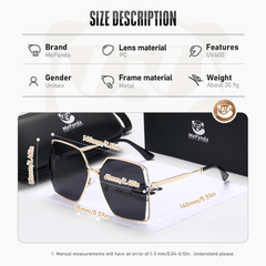 MePanda Unisex Large Metal Frame Sunglasses