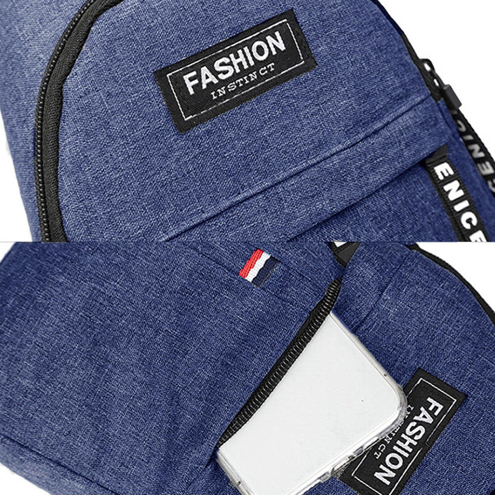 Men's Multifunctional Nylon Crossbody Bag with Earphone Hole