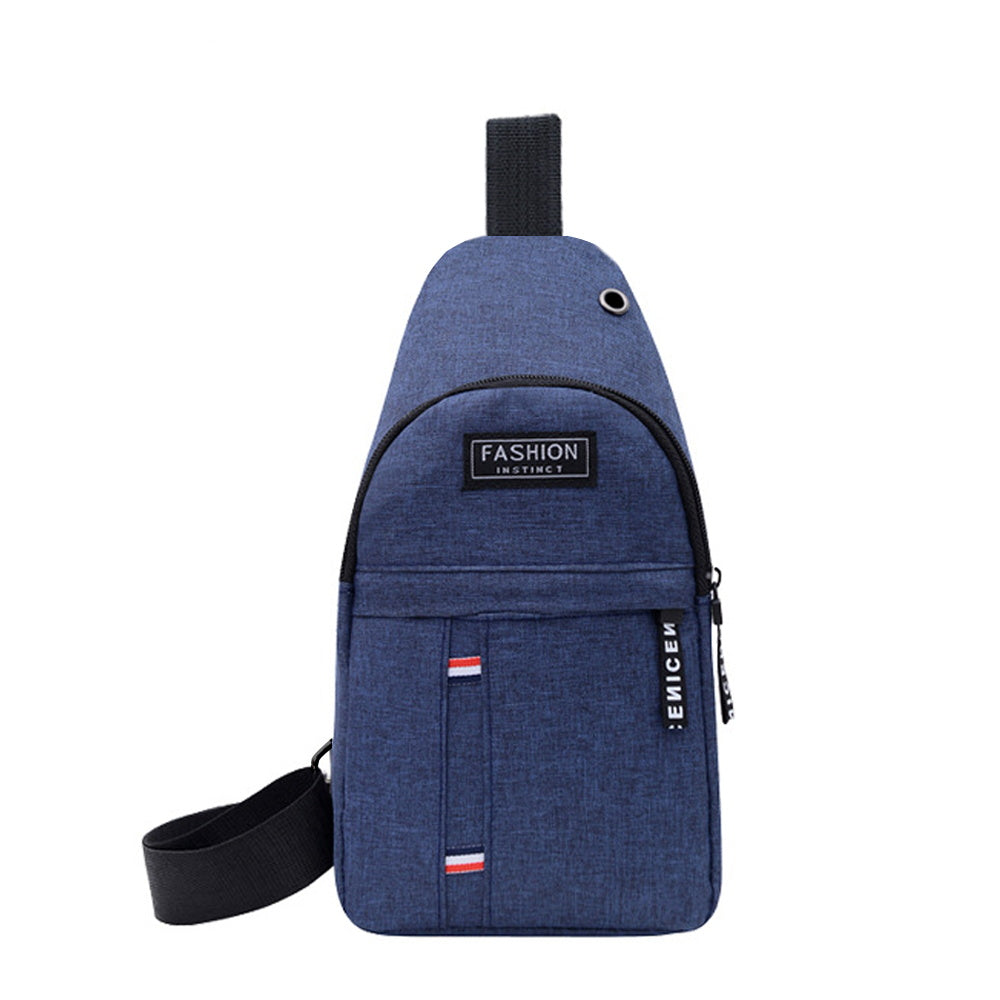 Men's Multifunctional Nylon Crossbody Bag with Earphone Hole