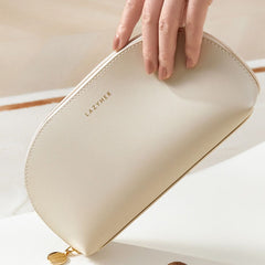 Minimalist Solid Makeup Zipper Bag All Match Portable Cosmetic Pouch