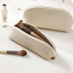 Minimalist Solid Makeup Zipper Bag All Match Portable Cosmetic Pouch
