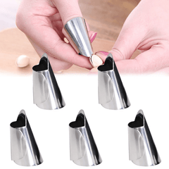 5pcs Finger Guard Stainless Steel Finger Protector Adjustable Nut Peeler