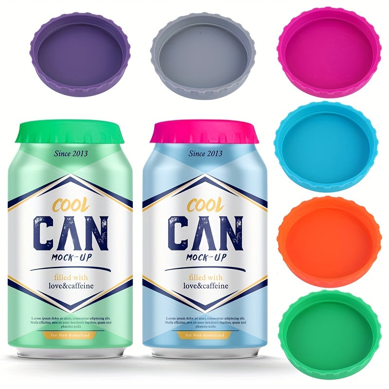 6pcs Plastic Can Lids Leak-proof Soda Bottle Caps