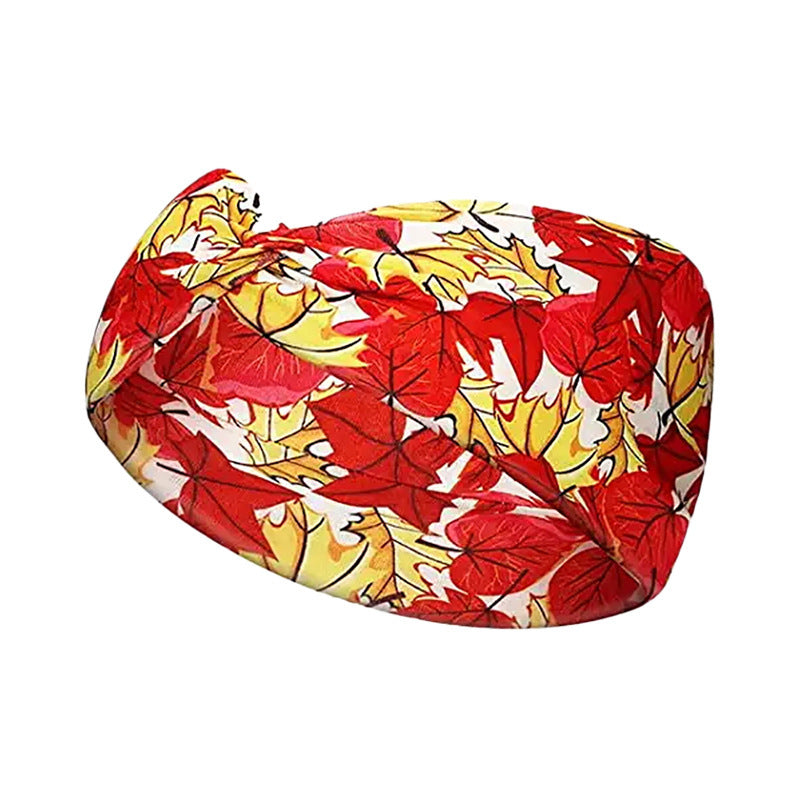 Halloween Headband Maple Leaf Pumpkin Candy Print Headdress