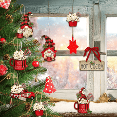 Wooden Santa Claus Hanging Decorations for Christmas Parties