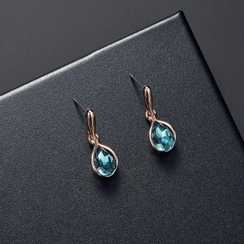 Water Droplet Pendant Necklace Earrings Set for Wedding