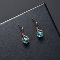 Water Droplet Pendant Necklace Earrings Set for Wedding