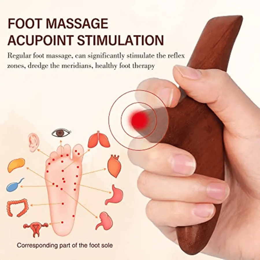 Thai Reflexology Massage Tool Wooden Wing Shape Spa Therapy Random