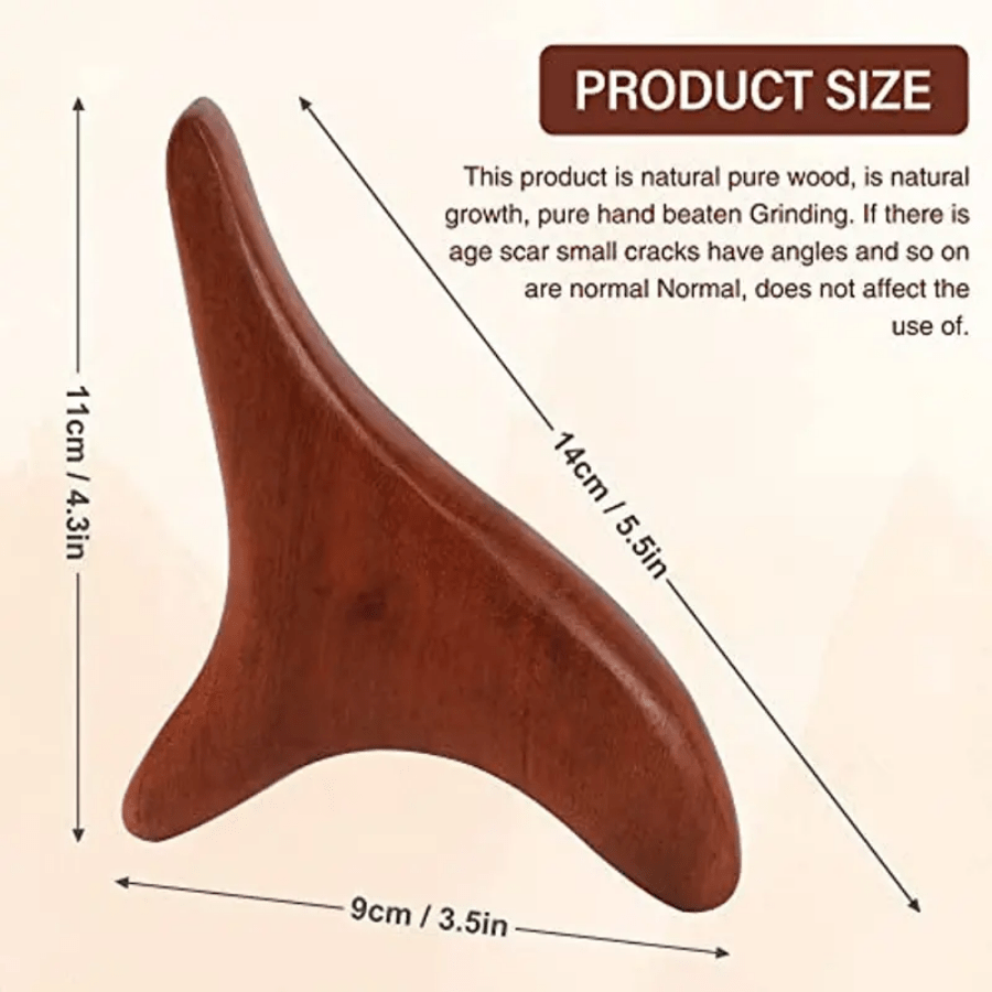 Thai Reflexology Massage Tool Wooden Wing Shape Spa Therapy Random