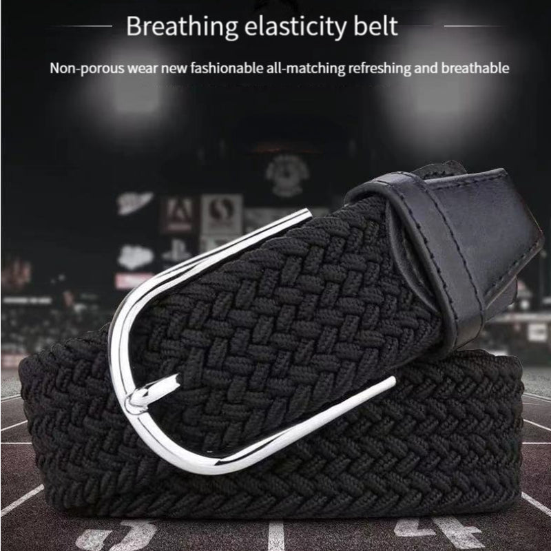 Men's Canvas Pin Buckle Elastic Casual Pants Belt