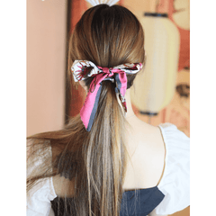 Silky Scarf Chain Printed Hair Scarf for Women Girls