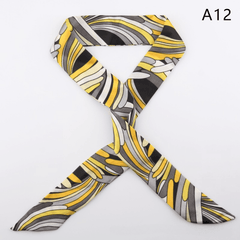 Silky Scarf Chain Printed Hair Scarf for Women Girls