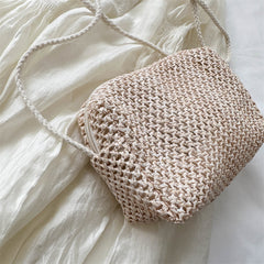 Boho Style Straw Crossbody Bag for Beach Vacation