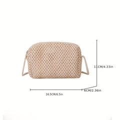 Boho Style Straw Crossbody Bag for Beach Vacation