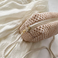 Boho Style Straw Crossbody Bag for Beach Vacation