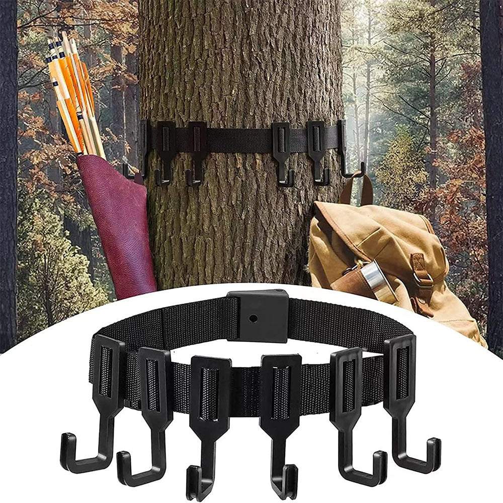 5-Hook Gear Hangers for Camping & Bow with Thickened Webbing