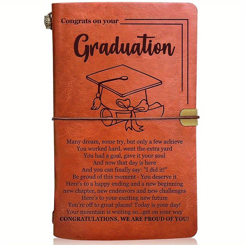 Inspirational Graduation Journal Leather Notebook Unisex