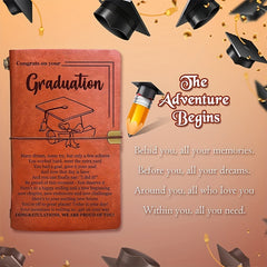 Inspirational Graduation Journal Leather Notebook Unisex