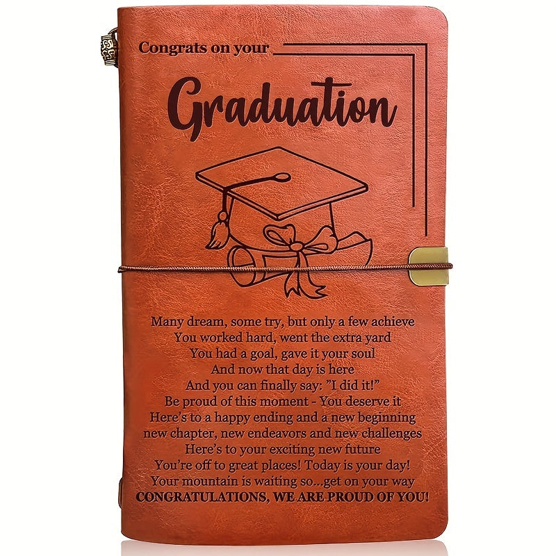 Inspirational Graduation Journal Leather Notebook Unisex