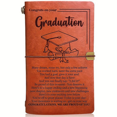Inspirational Graduation Journal Leather Notebook Unisex