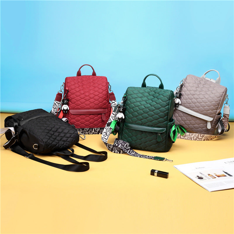 Quilted Anti Theft Large Capacity Preppy Backpack