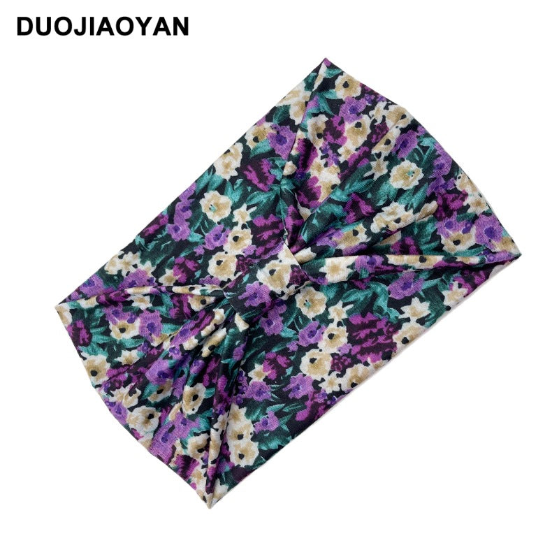 Butterfly Print Knotted Wide Headband Hair Accessories For Women