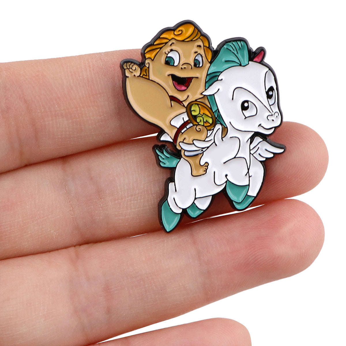 Boy And Horse Enamel Pin Brooch Friends Jewelry
