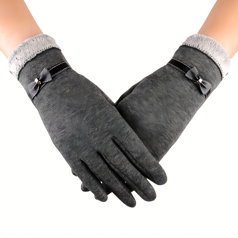 Velvet Warm Touch Screen Gloves Windproof Short Full Finger Gloves