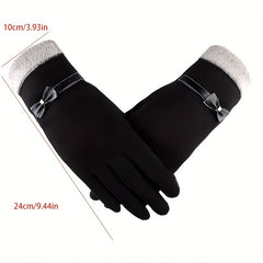 Velvet Warm Touch Screen Gloves Windproof Short Full Finger Gloves